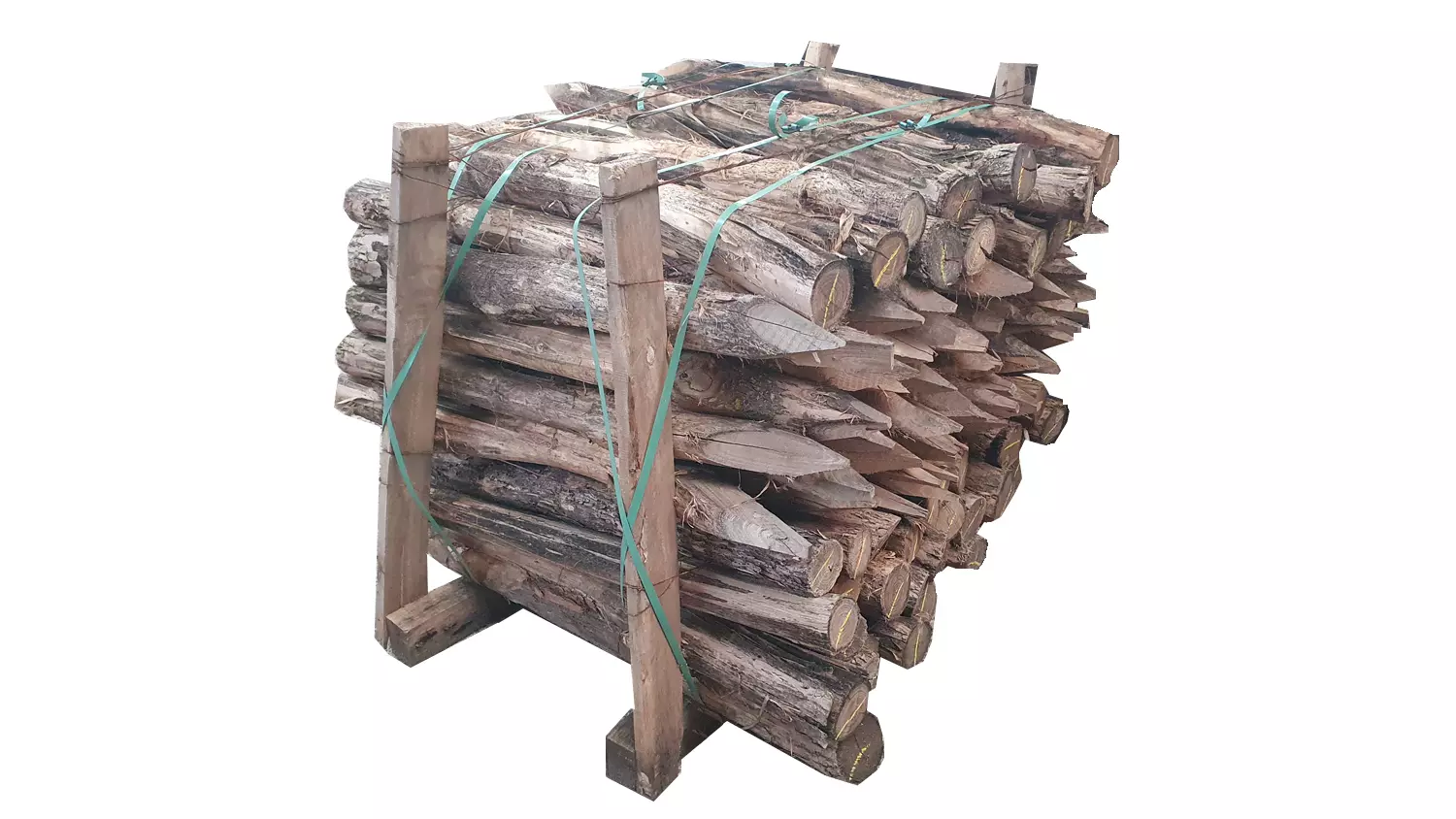 100 Stück Robinienpfähle Ø ca. 9 cm auf Palette, geschält/gespitzt, Länge 1,00m 100 Stück Robinienpfähle Ø ca. 9 cm auf Palette, geschält/gespitzt, Länge 1,00m